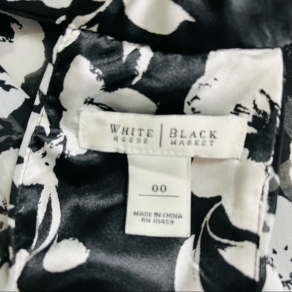 WHBM Floral Print Ruffled Halter Dress-black, white - Picture 8 of 9